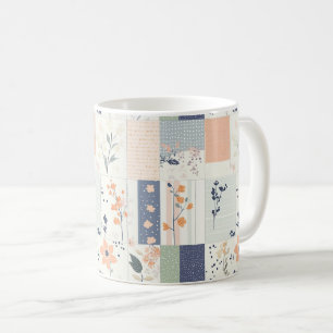 Mug Motif vintage en écorce florale - Pastel (4)