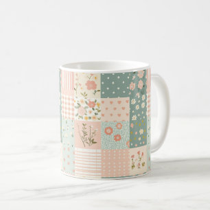 Mug Motif vintage en écorce florale - Pastel (6)