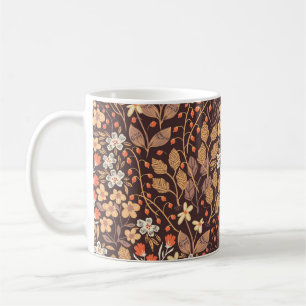 Mug motif vintage fleuri sans soudure avec feuilles d'