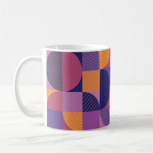 Mug Motif Vintage géométrique multicolore Abstrait