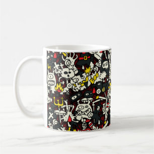 Mug Motif Vintage Halloween Mini Doodle