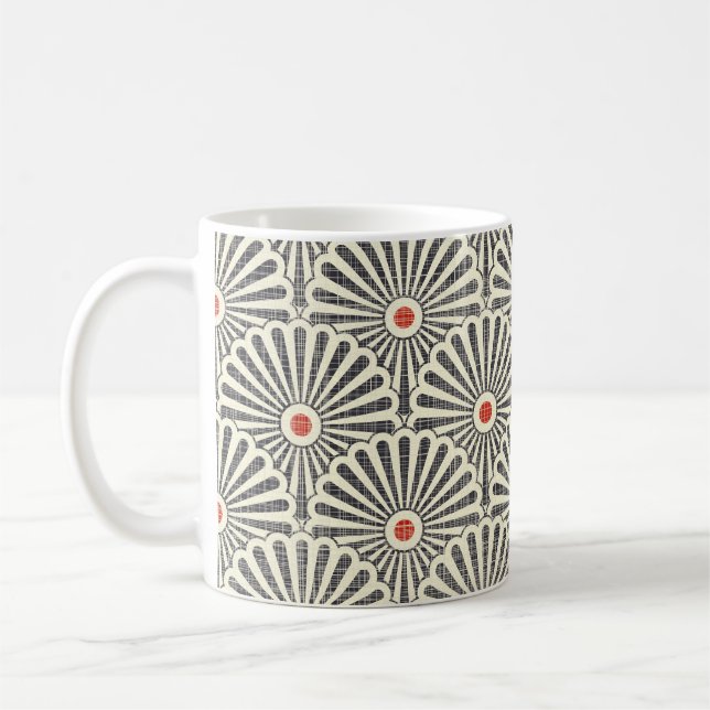 Mug Motif vintage japonais, texture transparente. (Gauche)