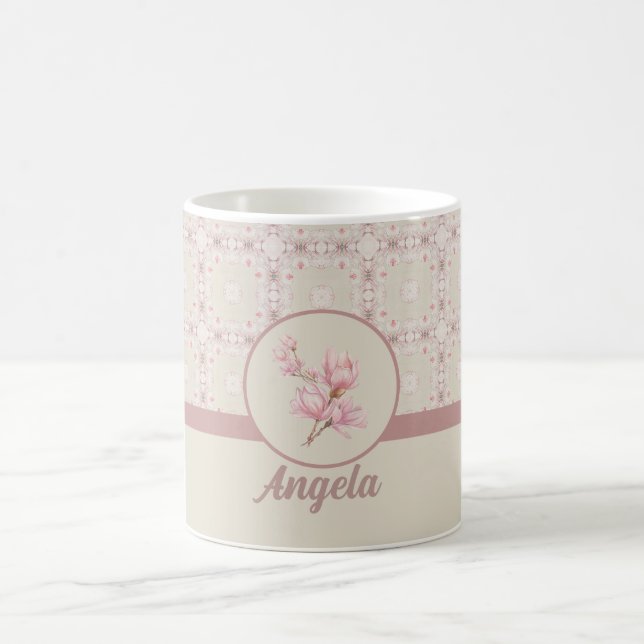Mug Motif vintage Magnolia Beige Ephemera (Centre)
