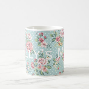 Mug Motif vintage Personnalised de roses de point de