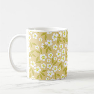 Mug Motif vintage sans couture abstrait. Flux blanc mo