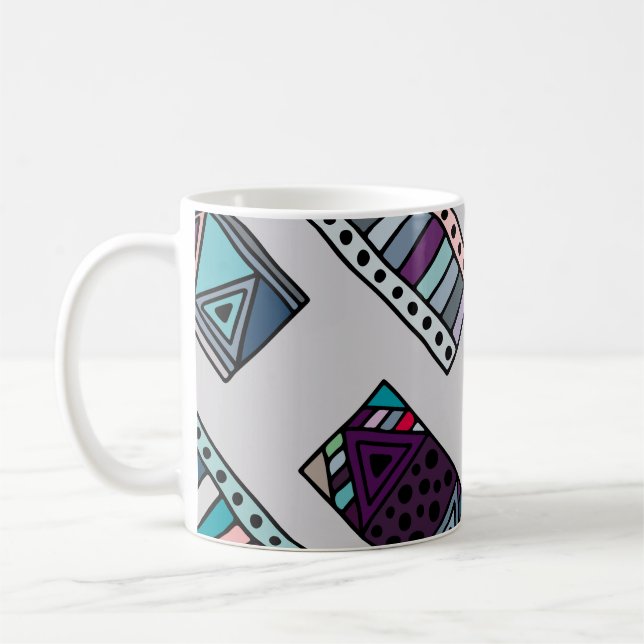 Mug Motif vintage sans couture. arrière - plan géométr (Gauche)