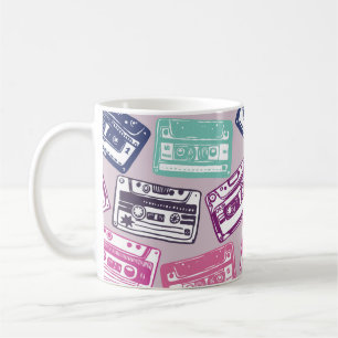Mug motif vintage sans couture dessiné à la main avec 