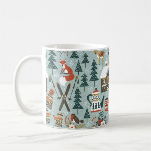 Mug Motif vintage sans couture dessiné à la main avec