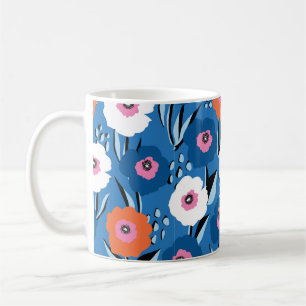 Mug Motif vintage sans couture grand rouge blanc et bl