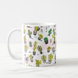 Mug motif vintage sans soudure avec cactus el dessiné