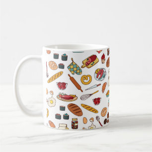 Mug motif vintage sans soudure avec nourriture.