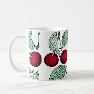 Mug motif vintage sans soudure en cerise. Arrière - pl