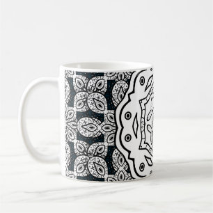 Mug motif vintage sur arrière - plan bleu avec orme bl