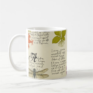 Mug motif vintage transparent avec texte manuscrit Lor