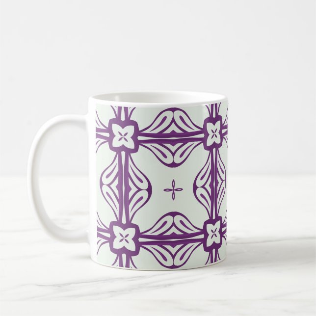 Mug Motif violet et blanc sans fil (Gauche)