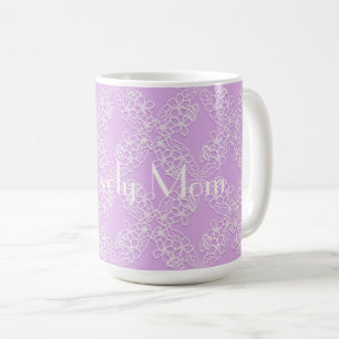Mug motif violet floral de dentelle