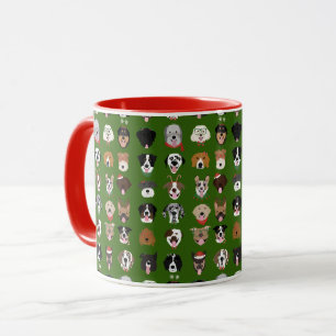 Mug Motif visage chien de Noël