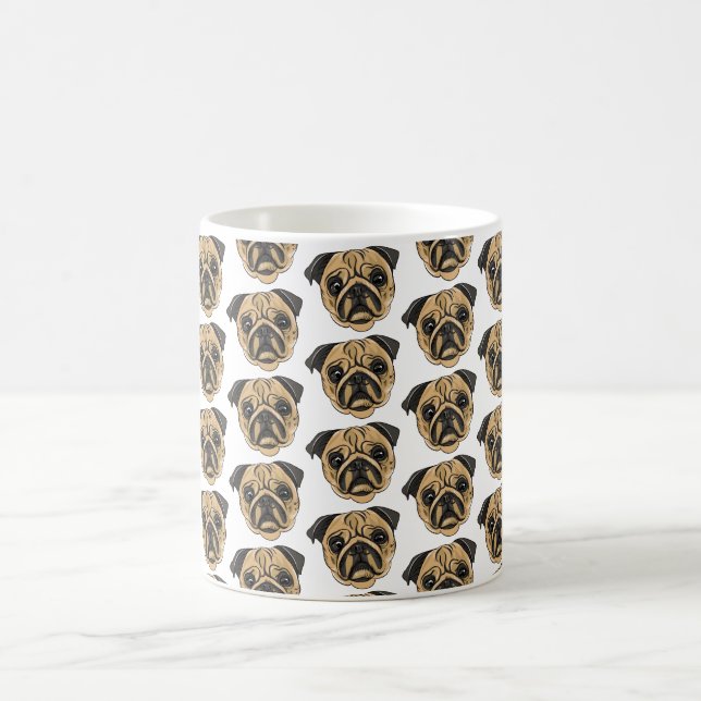 Mug Motif Visage moderne Multiple Chien Maman Papa Cad (Centre)