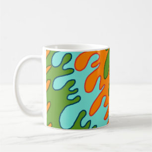 Mug Motif Y2K Rayure Goutte Liquide Orange Vert Psyché