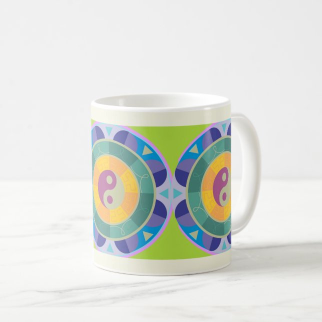Mug Motif Yin Yang Coloré (Devant droit)