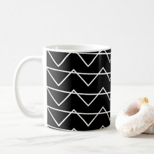 Mug Motif Zigzag à rayures Chevron noir et blanc