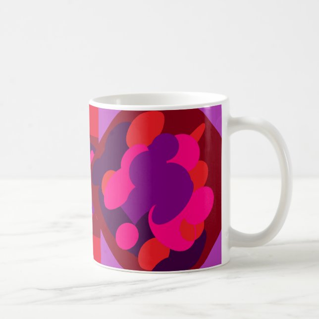 Mug Motifs carrés de lavande et de marron (Droite)