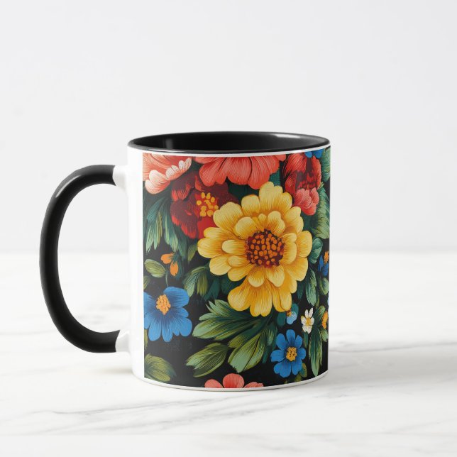 Mug motifs d'art populaire ukrainien (Gauche)