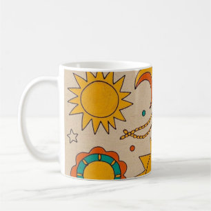 Mug Motifs de Bohême joueurs soleils dessinés à la mai