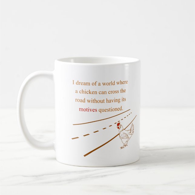 Mug Motifs de poulet remis en cause (Gauche)