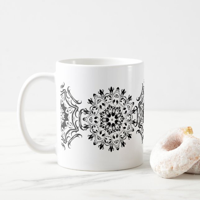 Mug Motifs de Zentangle (Avec donut)