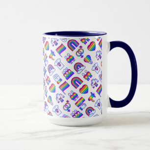 Mug Motifs d'icônes arc-en-ciel colorées