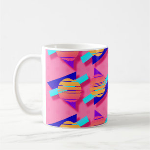 Mug Motifs du triangle rose chaud Memphis Neon
