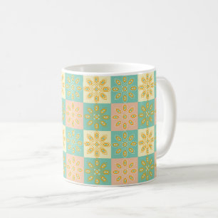 Mug Motifs floraux géométriques en motif continu