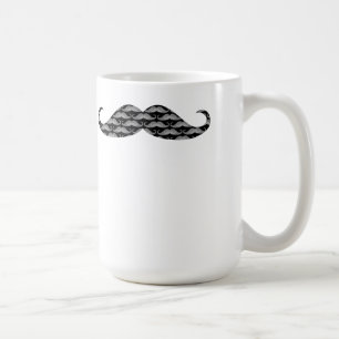 Mug Motifs frais de moustache de gamme de gris