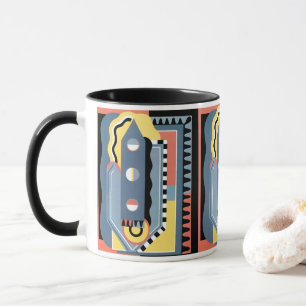 Mug Motifs géométriques Art Déco Pochoir Jazz Vintage