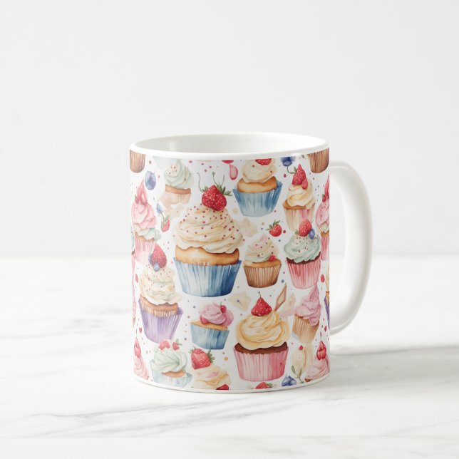 Mug Motifs numériques Cream et Cupcake (Devant droit)