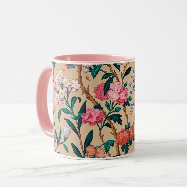 Mug Motifs populaires - oiseaux, papillons, abeilles.. (Devant gauche)