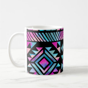 Mug Motifs tribaux aquarelles, papier peint ethnique.