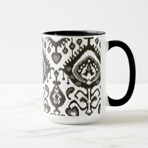 Mug Motifs tribaux de l'ikat noir et blanc très neutre