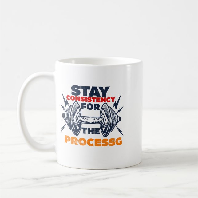 Mug Motivation de gym pour exercice cohérent Typograph (Gauche)