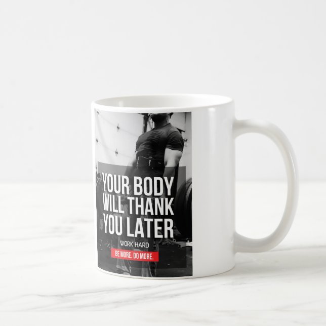 Mug Motivation de la salle de gym - Travailler dur (Droite)