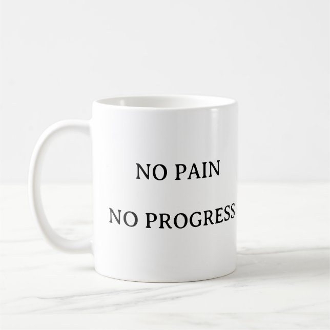 Mug Motivation Fitness - Pas de douleur Pas de progrès (Gauche)