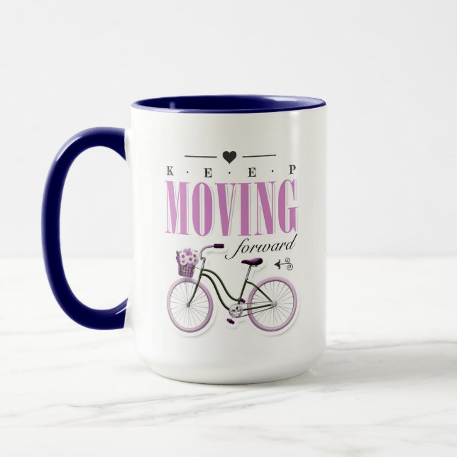Mug Motivation mignonne continuer à avancer avec le vé (Gauche)