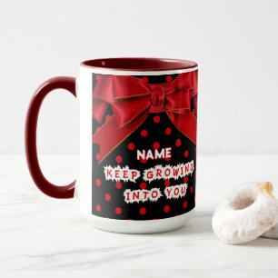 Mug Motivation Personnalisée à Points Rouges
