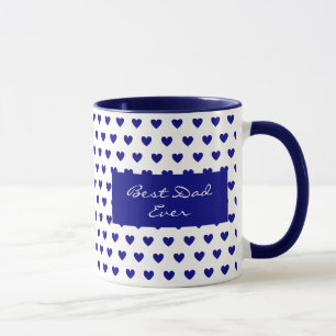 Mug Motivation personnalisée Coeurs Bleus Profond Moti