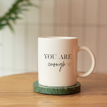 Mug Motivation Positive Vous Êtes Suffisamment Cité<br><div class="desc">Vous cherchez un rappel quotidien que vous êtes assez ? Ne cherchez plus ! Présentez nos produits de devis "Vous en êtes assez", conçus pour fournir une motivation positive et élever votre esprit quand vous en avez besoin. Avec ces produits inspirants, vous pouvez porter avec vous le message stimulant de l'acceptation...</div>
