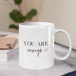 Mug Motivation Positive Vous Êtes Suffisamment Cité<br><div class="desc">Vous cherchez un rappel quotidien que vous êtes assez ? Ne cherchez plus ! Présentez nos produits de devis "Vous en êtes assez", conçus pour fournir une motivation positive et élever votre esprit quand vous en avez besoin. Avec ces produits inspirants, vous pouvez porter avec vous le message stimulant de l'acceptation...</div>