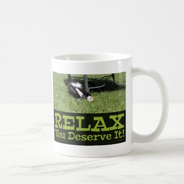 Mug Motivation Relax Cat Me Temps Fun Design (Droite)
