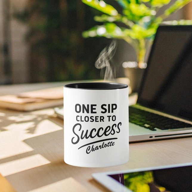 Mug Motivation succès citation noir blanc (Créateur téléchargé)