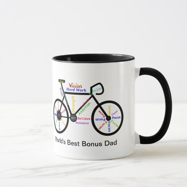 Mug Motivation Words Bike, Cycle Best Bonus Papa (Droite)